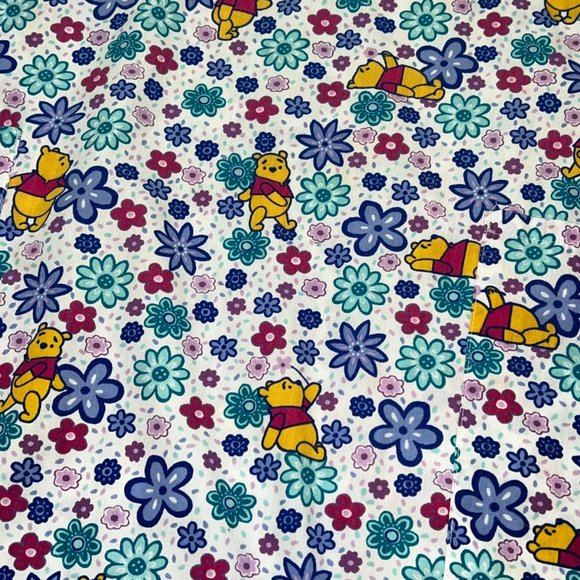 Disney Winnie the Pooh Spring Flowers Scrub Top Large - Picture 4 of 7